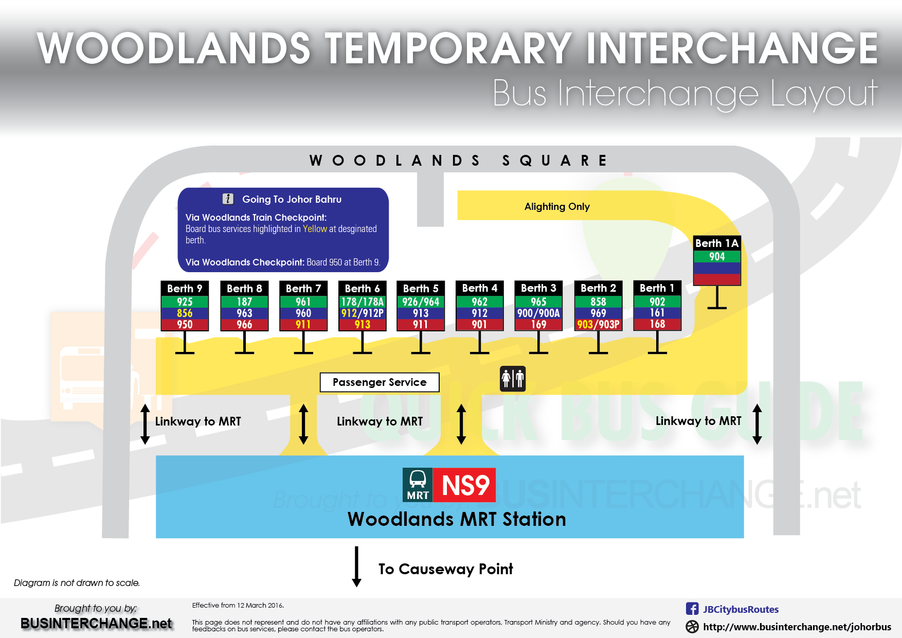 Woodlands Temporary Bus Interchange layout.